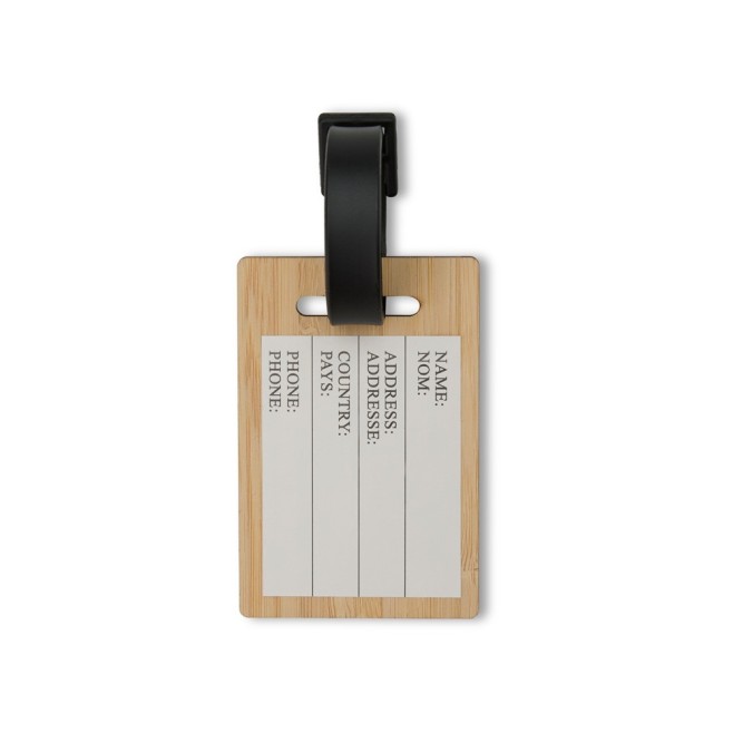 Tag Identificador de Bagagem em Bambu Personalizada
