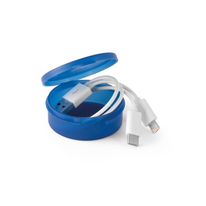 Cabo USB 3 em 1 Promocional Personalizado
