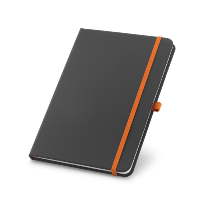 Caderno Capa Couro Sintético Com Elástico Colorido