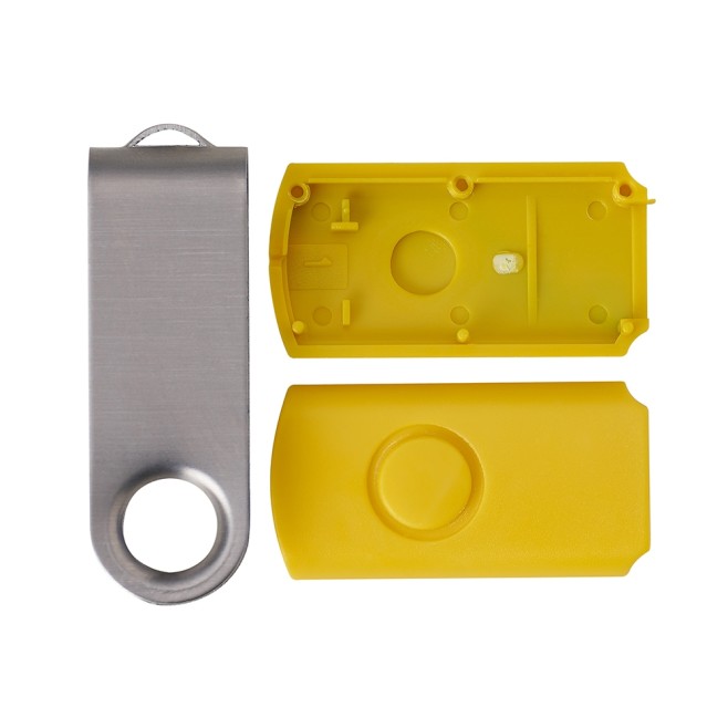 Carcaça Pen Drive Giratório Escovado Personalizado