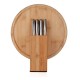 Kit para Queijo Com Cepo Em Bambu / Inox Personalizado 