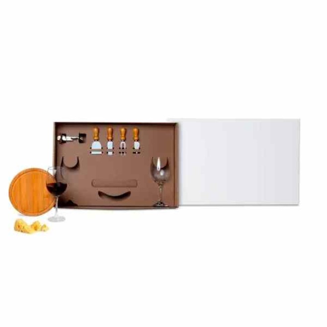 Kit Queijo e Vinho 8 Peças Personalizado