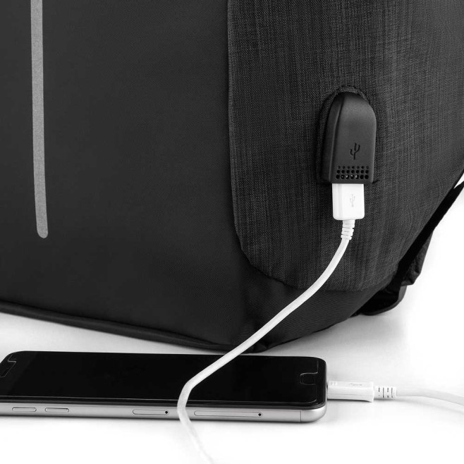 Mochila Poliéster Anti-Furto USB Personalizada